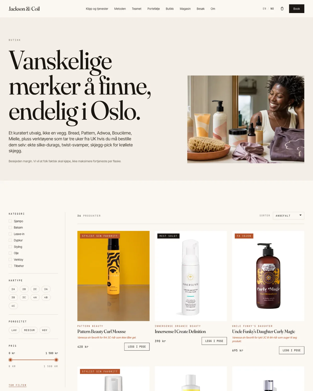 Website 1 screenshot of the shop
