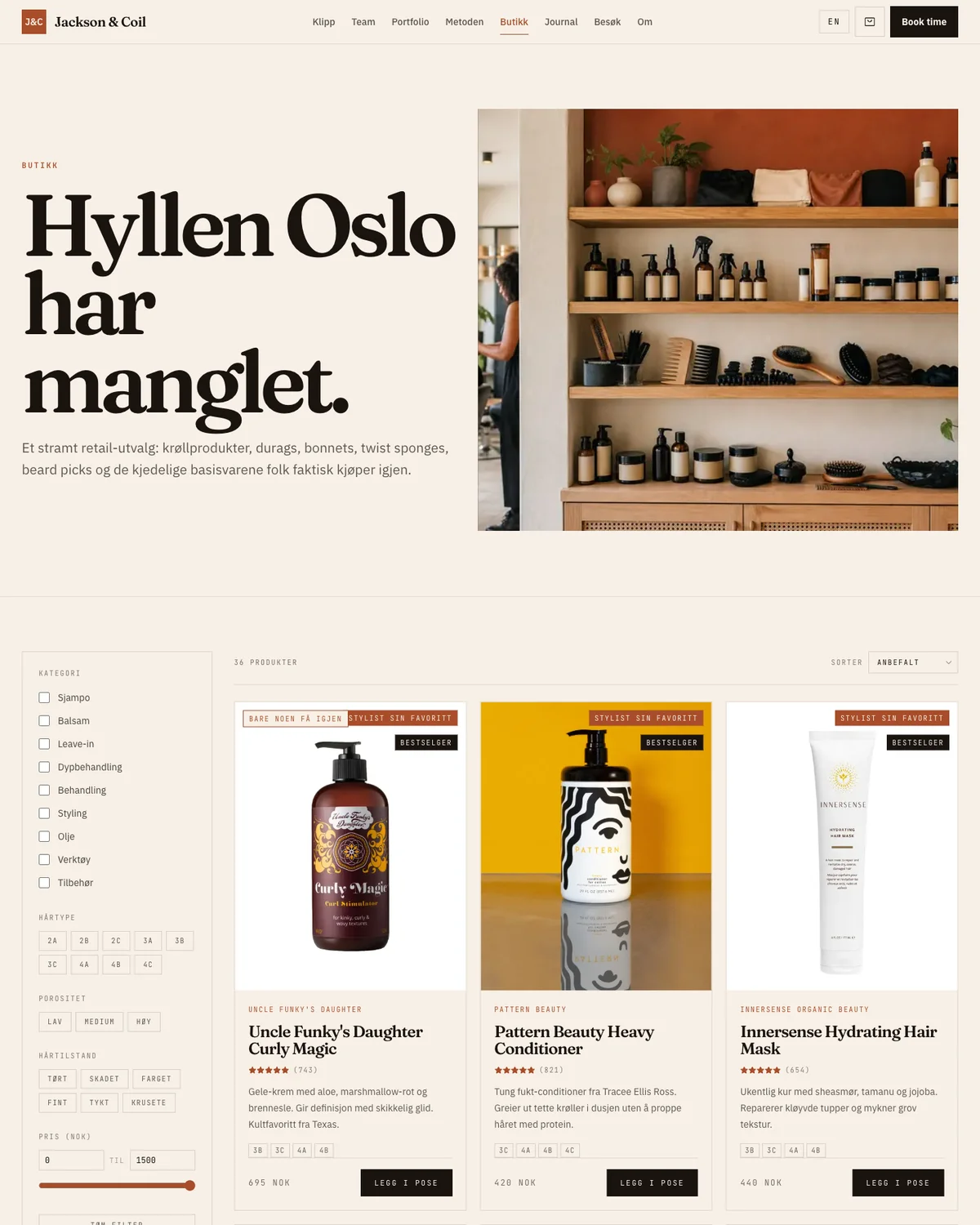 Website 2 screenshot of the shop